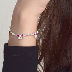 Ruby silver bracelet