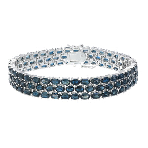 blue sapphire silver tennis bracelet