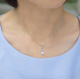 Genuine White Topaz Necklace, Ring & Earring Set 