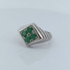 Genuine Emerald 4 Stone Sterling Silver Ring For Men