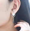 Pearl & Blue Sapphire Silver Earrings