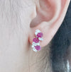 Silver Pear Ruby Earrings