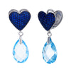 blue topaz silver earrings