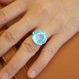 Blue Topaz Ring, Silver Ring
