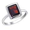 Red Garnet Silver Ring