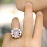 Rose Quartz Sterling Silver Ring | Pink Stone Ring