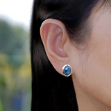 Blue Star Sapphire Earrings