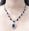 Natural Blue Sapphire Necklace 925 Sterling Silver | Sapphire Necklace
