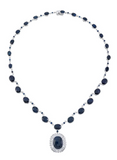 Natural Blue Sapphire Necklace 925 Sterling Silver | Sapphire Necklace
