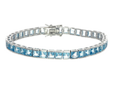 Natural Swiss Blue Topaz Tennis Bracelet