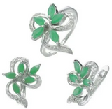 Emerald Ring Earring Set