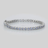 Natural Swiss Blue Topaz Tennis Bracelet