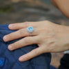 Blue Topaz Art-Deco Silver Ring