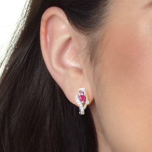 ruby sterling silver earrings